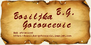 Bosiljka Gotovčević vizit kartica
